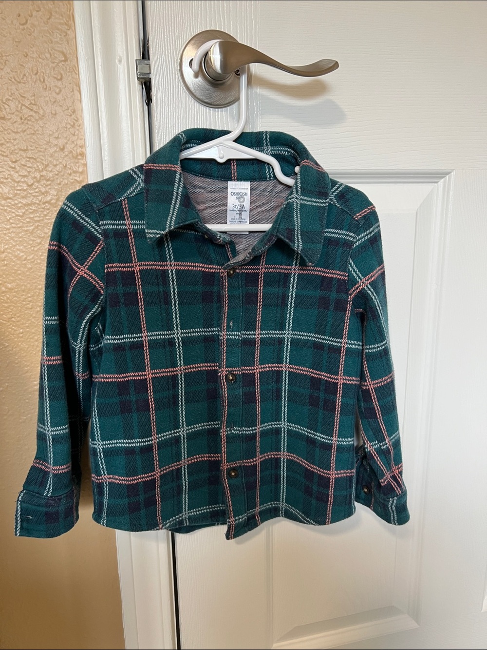 3T Teal Plaid Flannel